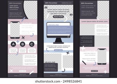 Blogger email template vector design in eps 10