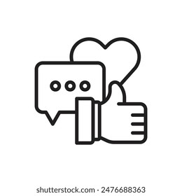 Blogger Feedback Outline Icon Vector Illustration