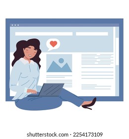 blogger girl with template character