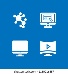 blogger icon. 4 blogger set with screen and viral vector icons for web and mobile app