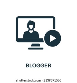 Blogger icon. Monochrome simple Blogger icon for templates, web design and infographics