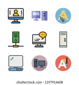 blogger icon set. vector set about computer and text editor icons set.