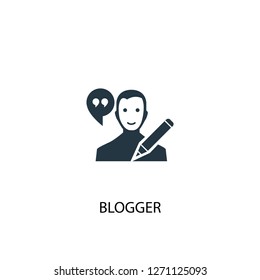 Blogger icon. Simple element illustration. Blogger concept symbol design. Can be used for web and mobile.