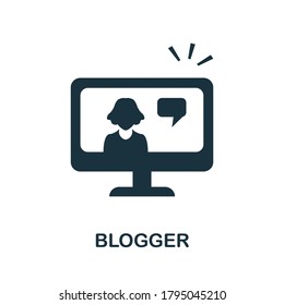 Icono de blogger. Elemento simple de la colección de medios sociales. Icono de Blogger Creativo para diseño web, plantillas, infografías y más