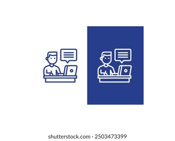blogger icon single with man and computer