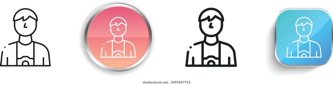 blogger icon. Thin Linear, Regular and Button Style Design Isolated On White Background