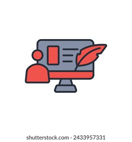 blogger icon. vector.Editable stroke.linear style sign for use web design,logo.Symbol illustration.