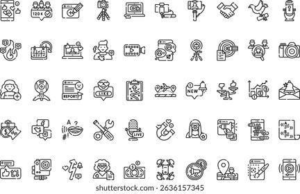 Blogger and influencer essentials icons icons Simple vector icon. Illustration symbol design template for web mobile UI element. 