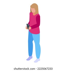Blogger influencer icon isometric vector. Digital online. Customer content
