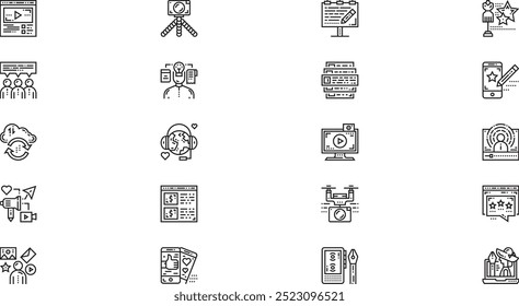 Blogger influencer icons High-Quality Vector Icons Collection with Editable Stroke. Ideal for Professional and Creative Projects.