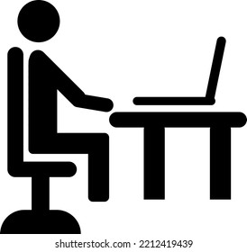 Blogger Internet User. Office Worker. Co Working Place. Flat Icon For Apps And Websites..eps