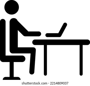 Blogger Internet User. Office Worker. Co Working Place. Flat Icon For Apps And Websites..eps
