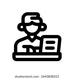 blogger line icon. Clean and minimalist vector icon for websites, mobile apps, presentations, and logos. Fully scalable and customizable for any project.