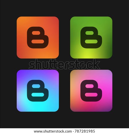 Blogger logotype four color gradient app icon design
