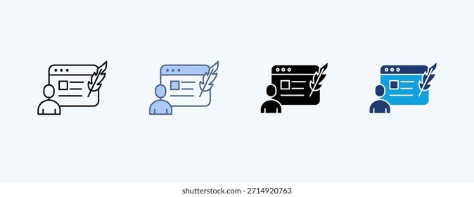 Blogger Icono múltiple Ilustración Vector
