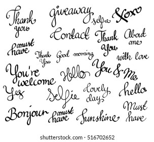 Blogger phrases set vector 