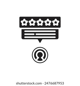 Blogger Rating Stars Filled Icon Vector Illustration