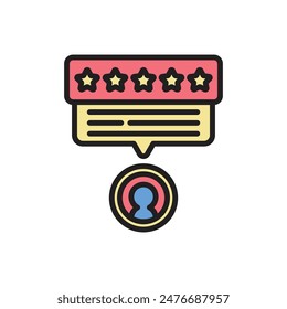 Blogger Rating Stars Icon Vector Illustration