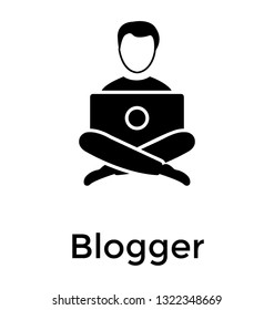 Blogger solid icon design 