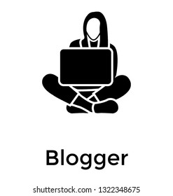 Blogger solid icon design 