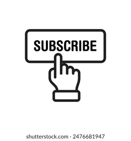 Blogger Subscribe Outline Icon Vector Illustration