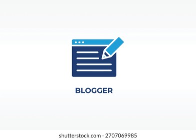 Vetor BLOGGER, ícone ou logotipo símbolo isolado ilustração