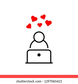 Blogger vector icon, social man symbol. Simple, flat design for web or mobile app