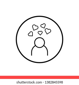 Blogger vector icon, social man symbol. Simple, flat design for web or mobile app