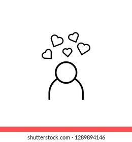 Blogger vector icon, user symbol. Simple, flat design for web or mobile app