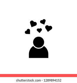 Blogger vector icon, user symbol. Simple, flat design for web or mobile app