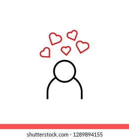 Blogger vector icon, user symbol. Simple, flat design for web or mobile app