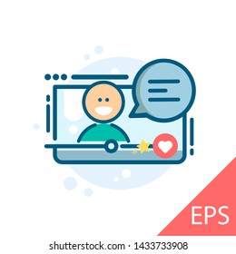 Blogger. Vector modern line design illustration icon