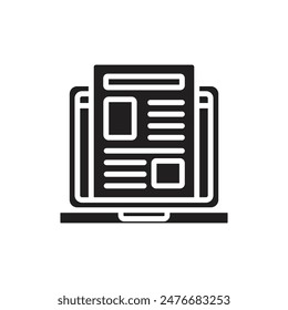 Blogger Website Filled Icon Vector Illustration