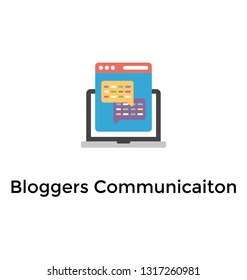 Bloggers communication flat icon design 