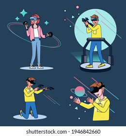 Bloggers play live games in their channels in a worldwide audience watch. Gaming bloggers are very popular with gamers. flat vector illustration design