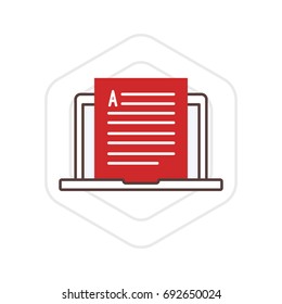 Blogging activity on a laptop