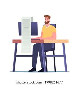 Blogueo, Escritura De Artículos, Concepto De Creación De Contenidos. Digital Marketer, Autor De Copias, Escritor, Autor Independiente, Personaje De Gestor De Smm Crear Post De Publicidad. Ilustración de vectores de personas de caricatura