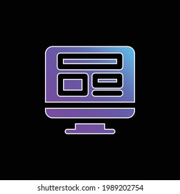 Icono de vector de gradiente azul de blogueo