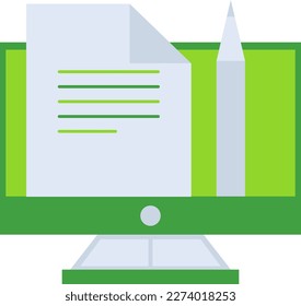 Blogging business management icon with green outline style. web, blog, internet, symbol, social, sign, communication. Vector Illustration