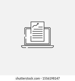 Blogging and computer vector icon. Bussiness illustration.