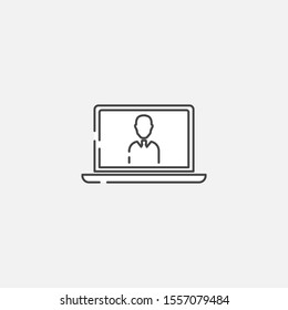 Blogging and computer vector icon. Bussiness illustration.