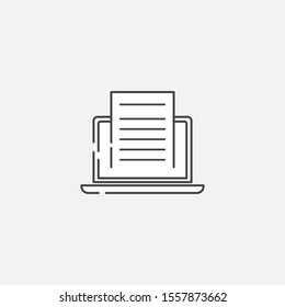 Blogging and computer vector icon. Bussiness illustration.