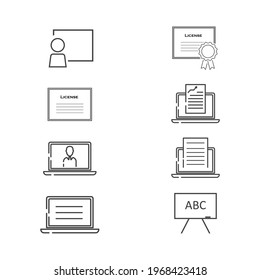 Blogging and computer vector icon. Bussiness and learn illustration set.