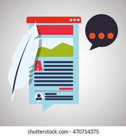 Blogging concept with icon design, vector illustration 10 eps graphic.