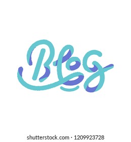 Blogging concept illustration for website banners. Hand sketched Blog text as blog theme design. Perfect big letters for bloggers. Vector illustration Modern Colour font, 