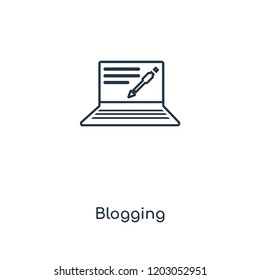 Blogging concept line icon. Linear Blogging concept outline symbol design. This simple element illustration can be used for web and mobile UI/UX.