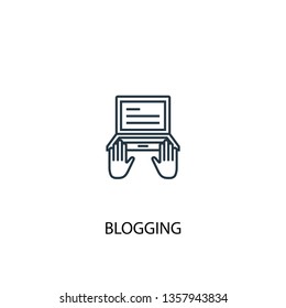 blogging concept line icon. Simple element illustration. blogging concept outline symbol design. Can be used for web and mobile UI/UX