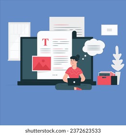 blogging concept vector design illustration