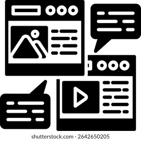 Blogging Creative Novos Ícones Design Vetor Design
