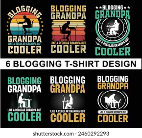 Blogging dad like a normal dad but coller t Shirt Design 